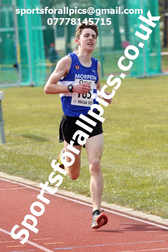 3000 metres, 2021 NECAA Open Graded Meeting, Morpeth. Photo: David T. Hewitson/Sports for All Pics